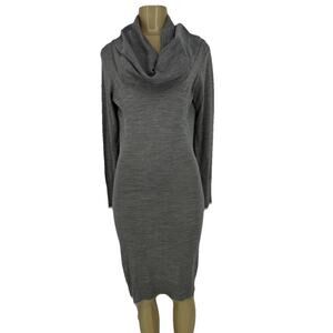 Bedo Femme Medium Women Sweater Dress 100% Wool Lightweight Grey H151v